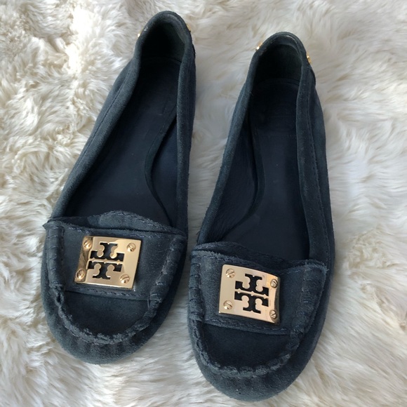 Tory Burch Shoes - Tory Butch Navy Suede Flats